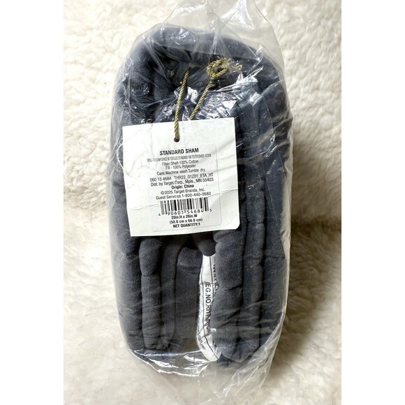 Standard Channel Stitch Velvet Quilt Sham Dark Gray - Threshold - Picture 6 of 6